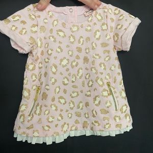 Juicy Couture 12M Dress | Pink with Gold Glitter Leopard Print